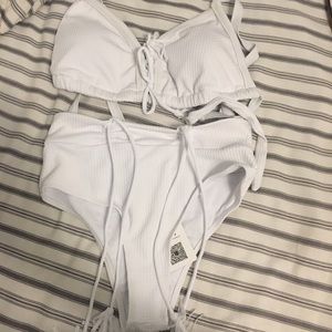 High waist white bikini never worn